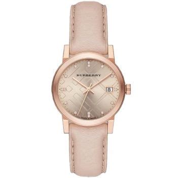 COD นาฬิกาข้อมือ Burberry the city rosegold beige leather watch 